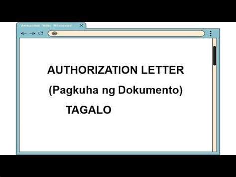 sample authorization letter tagalog pagkuha ng dokumento